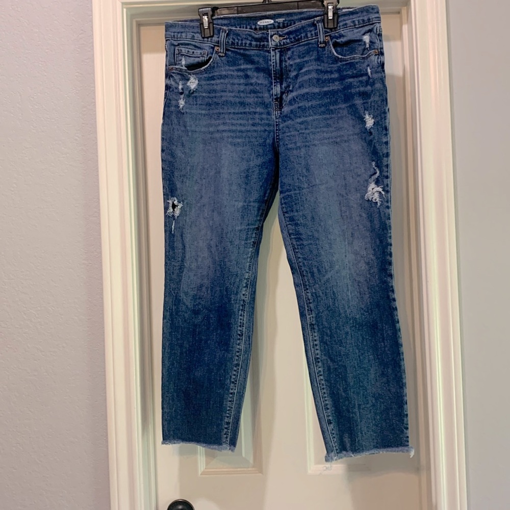 Old Navy Boyfriend Distressed Jeans, size 14